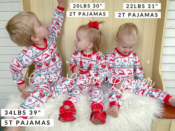 Christmas print top and bottom pajamas