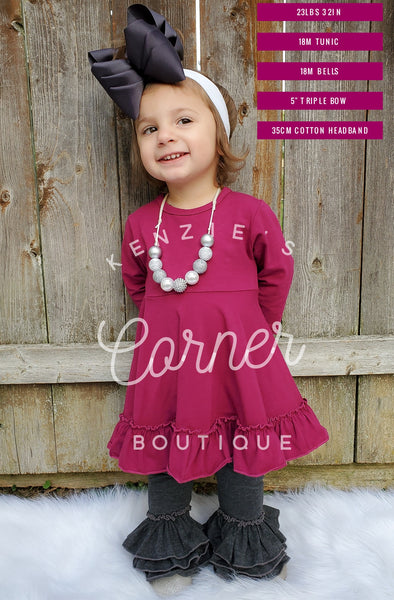 3/4 sleeve plum tunic =