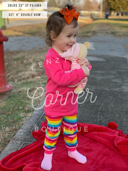 Rainbow and hot pink pajamas (B13)