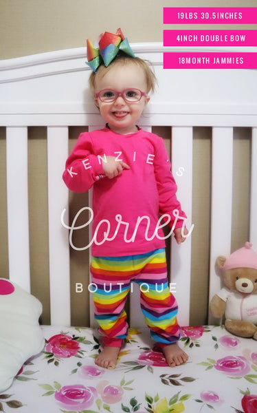 Rainbow and hot pink pajamas (B13)