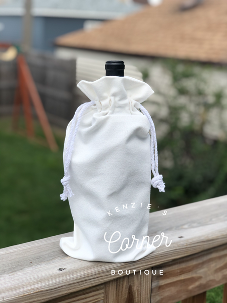 Blank for sublimation Wine canvas drawstring bag