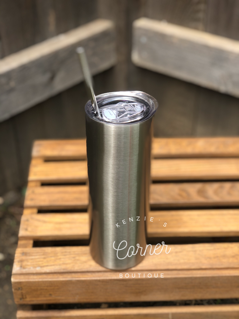Blank 20 ounce gloss straight skinny tumblers for sublimation – Kenzie's  Corner Boutique