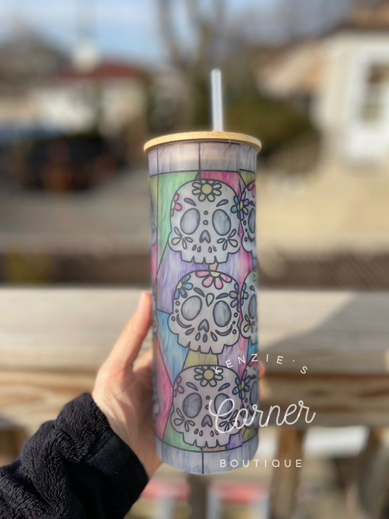 Colorful Frosted Glass Sublimation Tumblers, Gradient Straight Skinny Glass  Cups With Lids And Straws, Reusable Drinking Sublimation Cups For Iced  Coffee, Soda, Smoothies - Temu