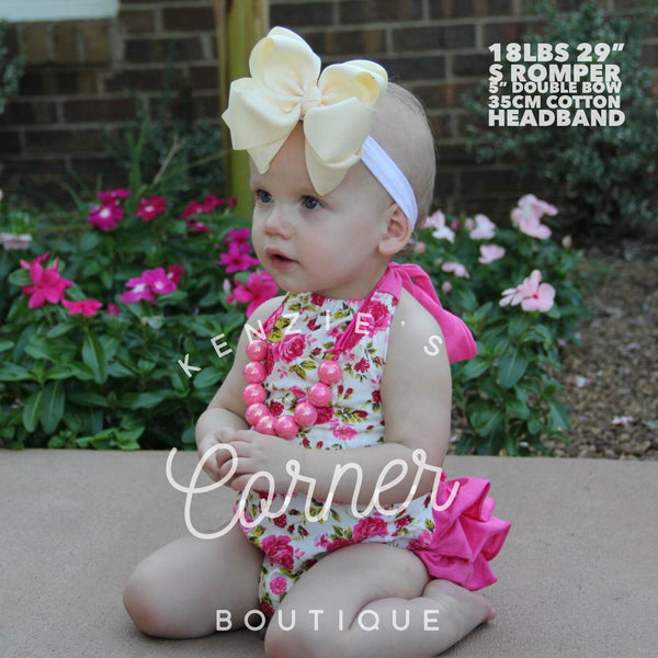 Cream 4 inch double bow