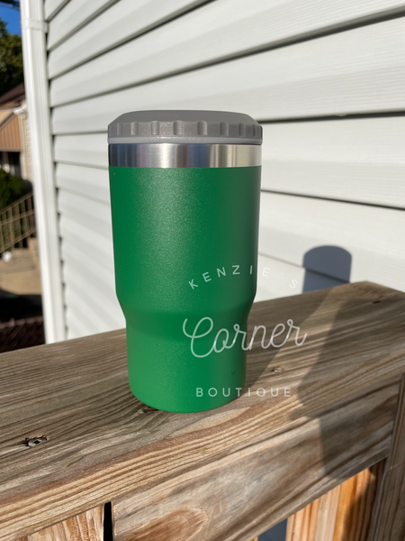 Blank powder coated 4-in-1 can cooler tumbler