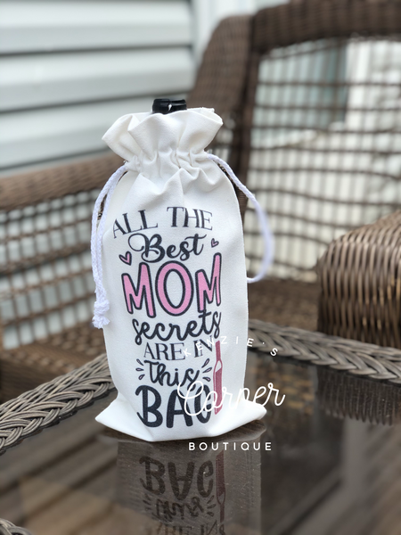 Blank for sublimation Wine canvas drawstring bag