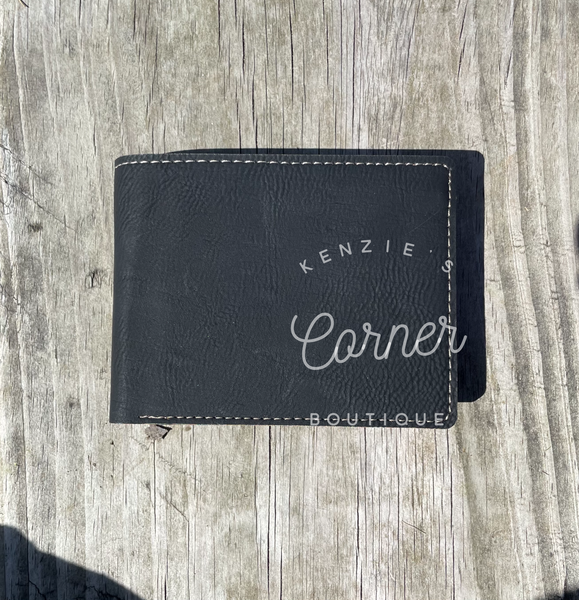 Black laserable leatherette wallet