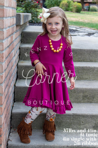 3/4 sleeve plum tunic =