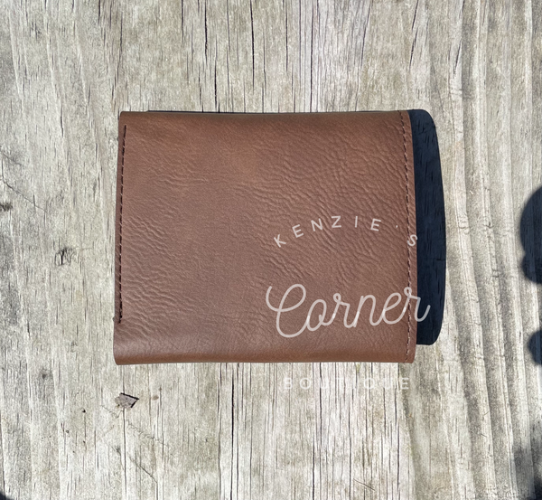 Brown laserable leatherette wallet