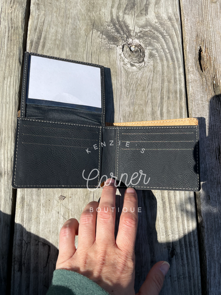 Black laserable leatherette wallet