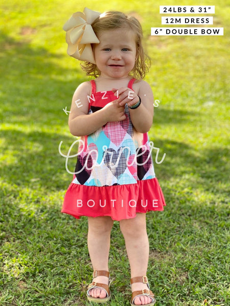 Bright coral with hearts dress (B9)
