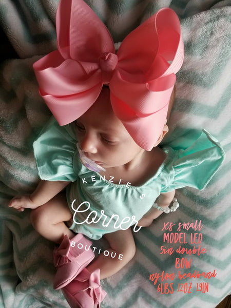 Pink 5 inch double bow