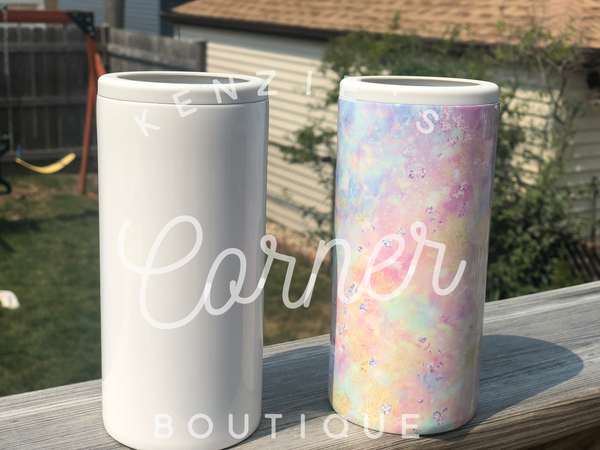 Blank sublimation 12 oz skinny can coolers