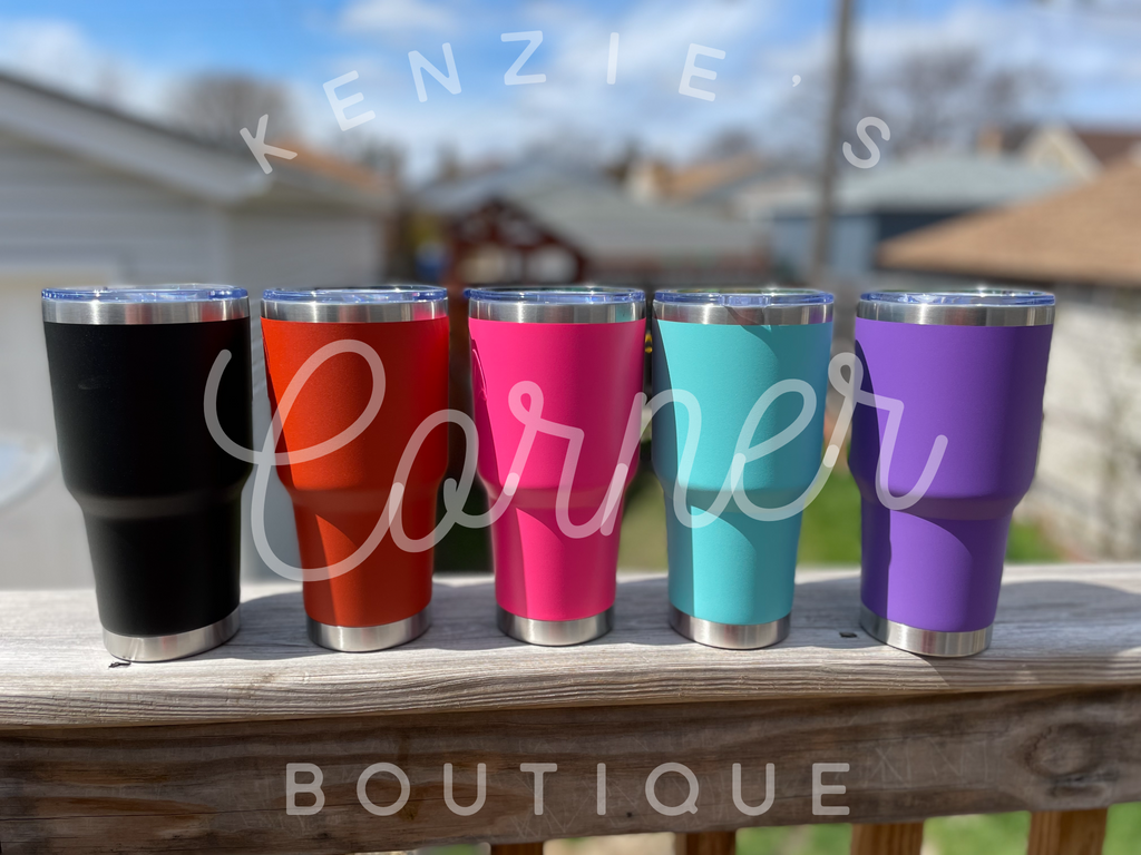 Blank powder coated 4-in-1 can cooler tumbler – Kenzie's Corner Boutique