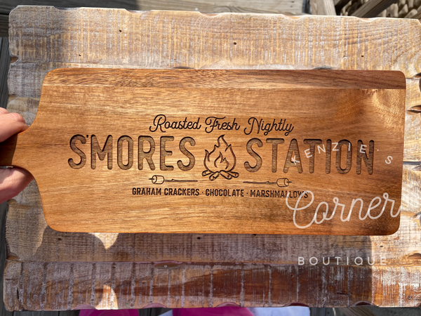 S’more board Acacia wood laser engraved cutting board
