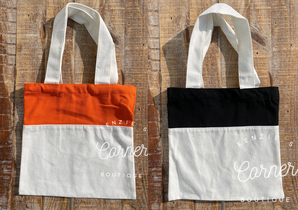 Blank orange or black unlined top sublimation canvas tote bag – Kenzie's  Corner Boutique