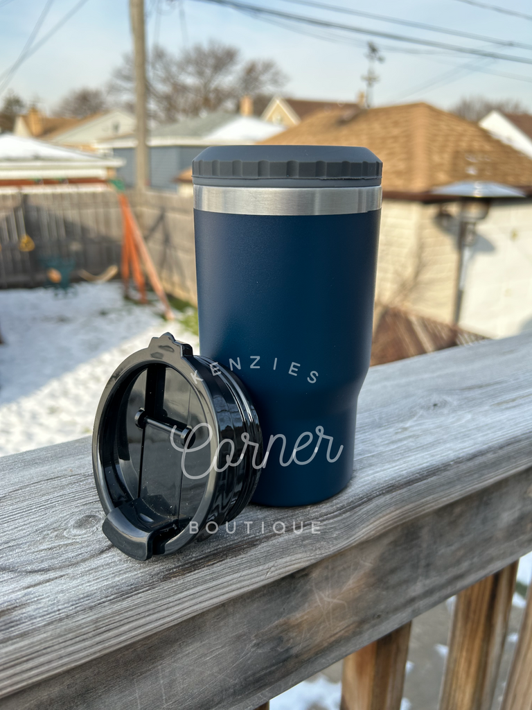 Blank 4-in-1 can cooler navy