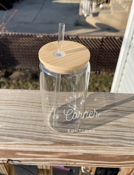 Blank 16 ounce clear glass cup for sublimation