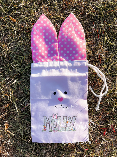 Blank sublimation polka dot Bunny bag