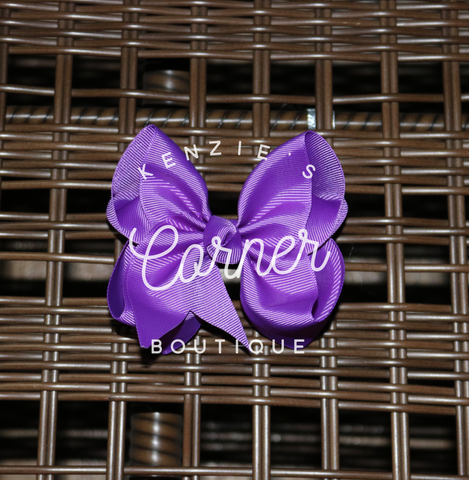 Purple 4 inch bow with 2 inch ribbon