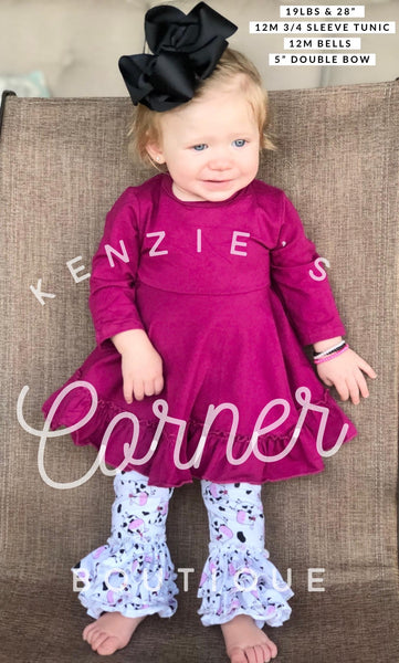 3/4 sleeve plum tunic =