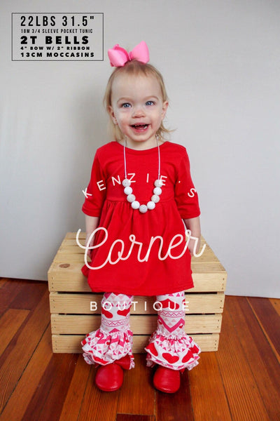 Red LONG sleeve pocket tunic