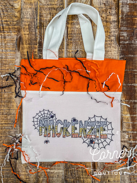 Blank orange top sublimation canvas tote bag