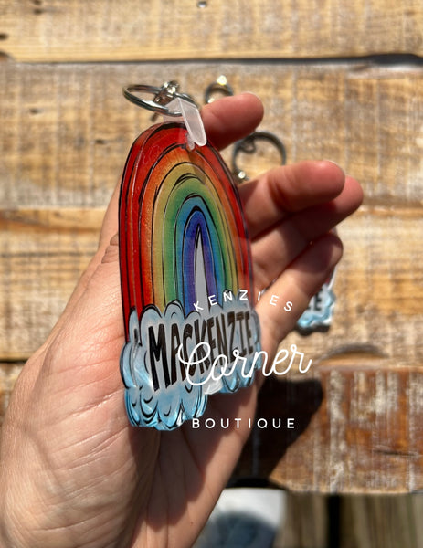 Blank Acrylic rainbow keychain tag