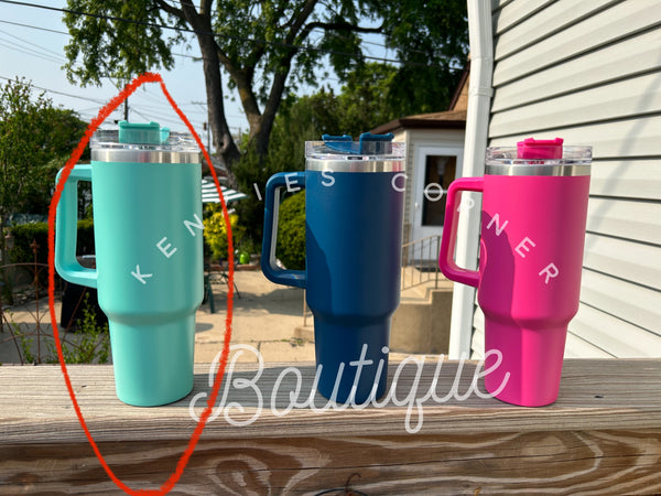 Blank powder coated 40 oz tumbler with handle 3