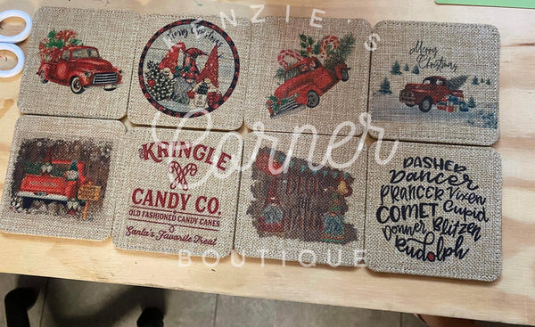 Blank sublimation burlap coasters (2)