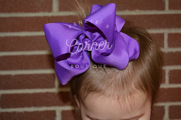 Purple 4 inch double bow