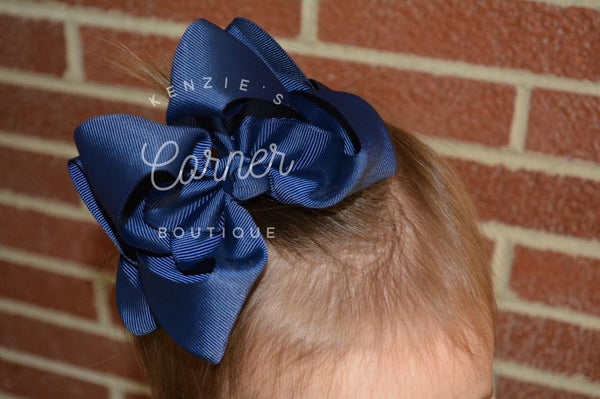 Navy 4 inch double bow