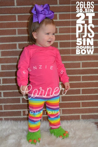 Rainbow and hot pink pajamas (B13)