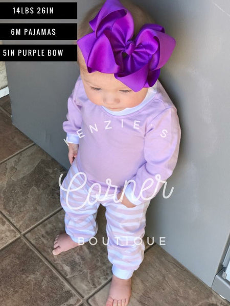Purple 4 inch double bow