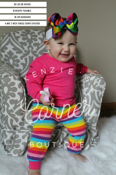 Rainbow and hot pink pajamas (B13)