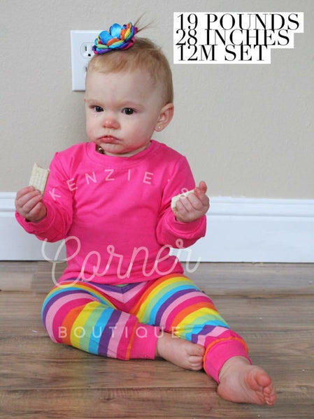Rainbow and hot pink pajamas