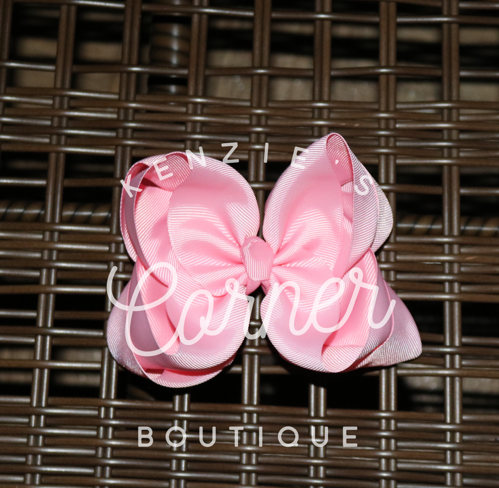Pink 4 inch double bow