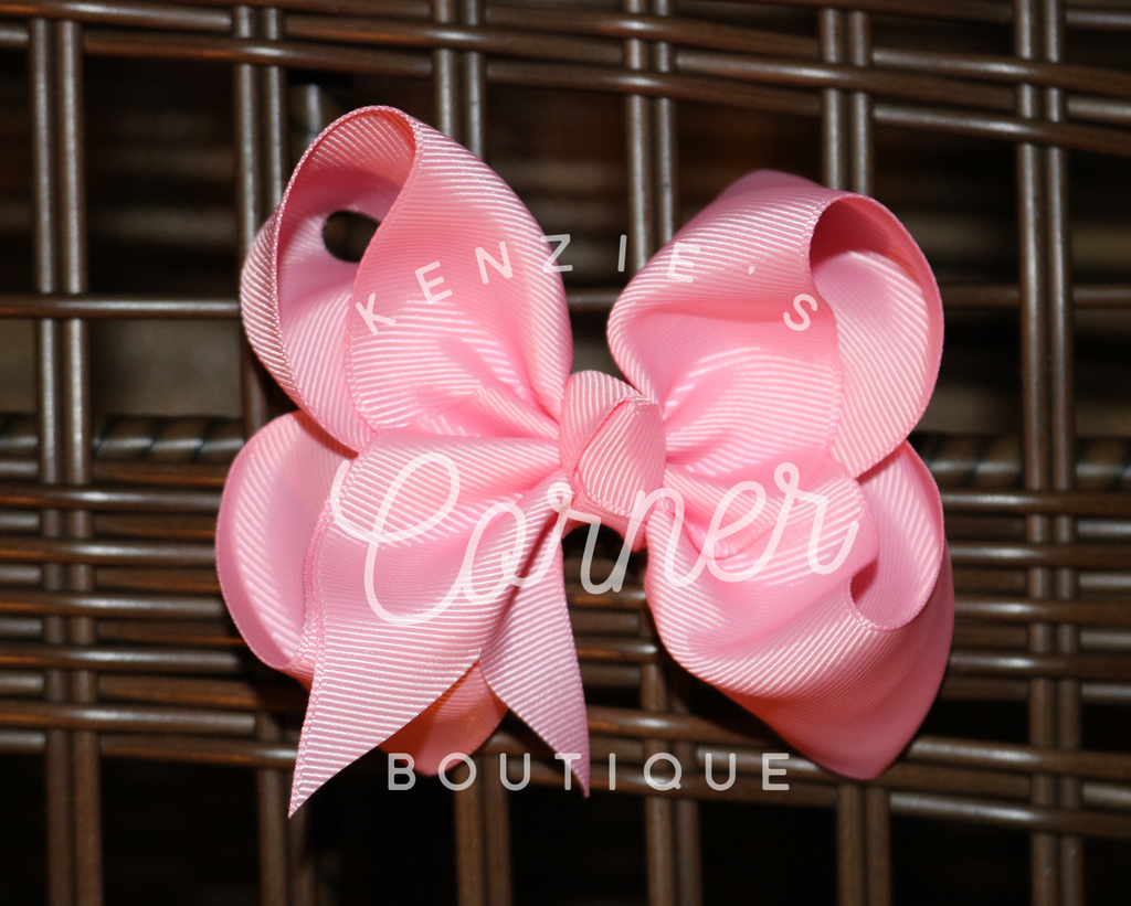 Pink 4 inch bow with 2 inch ribbon
