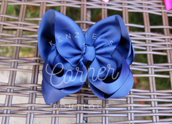 Navy 4 inch double bow
