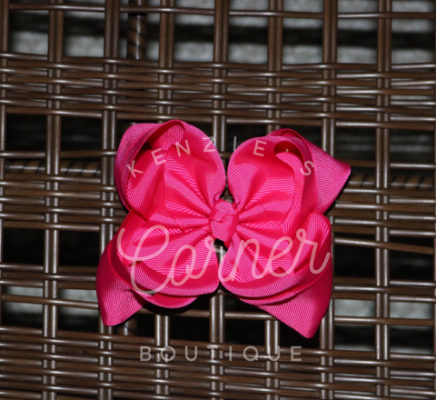hot pink 4 inch double bow